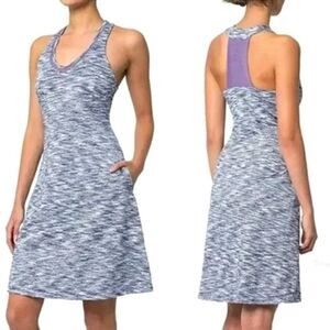 MPG Athletic Active Marled Periwinkle & White Racerback Mini Dress